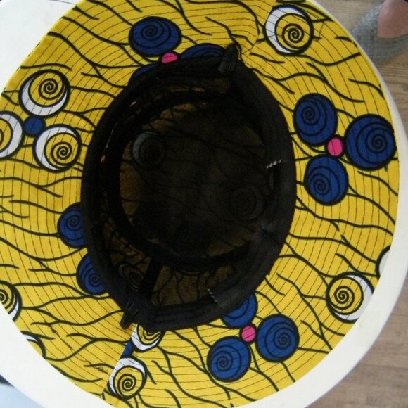 Moremi Clothing Ankara Bucket Hat in Yellow African Print - Boho Summer Beach - Picture 6 of 6